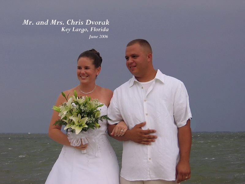 My son, Chris's, wedding on the beach in Key Largo