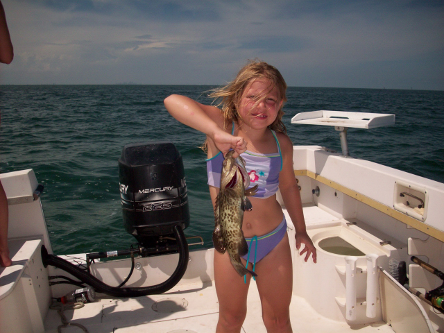 Maddie's First Grouper (of course it went back)