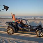 Click to see Maddie flying a kite on St. Augustine Beach last year on our "Dune Buggy". We take it instead of the motorcycle sometimes.