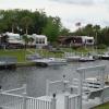My Deckboat docked behind the Monaco Coach on "Million Dollar Row"